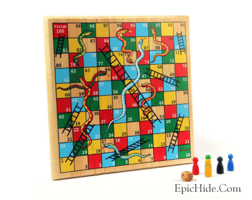 WOODEN SNAKES AND LADDERS & LUDO DUAL SET
